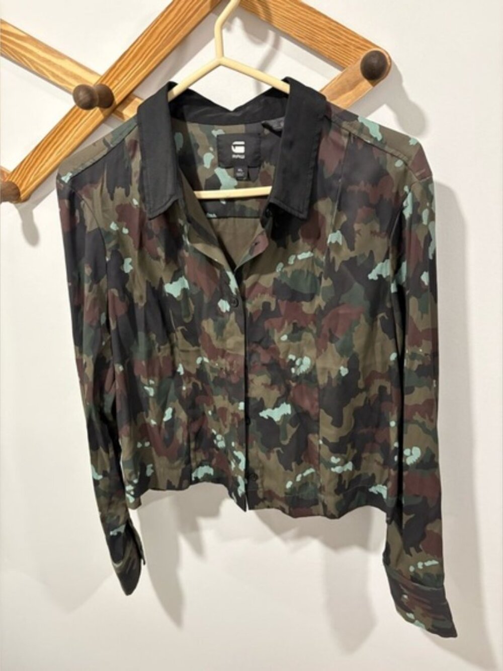 G-STAR RAW Vodan Camo Cropped Button Up Utility Shirt, Size XL - Picture 2 of 8